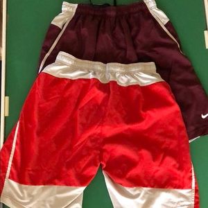 2 Nike gym shorts with pockets